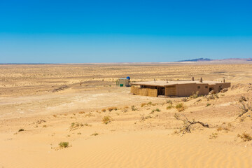 Landscape of the sand dunes of the Kyzylkum Desert,  Uzbekistan