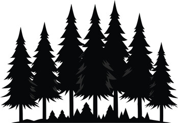 Fototapeta premium Majestic silhouette of evergreen trees in a forest