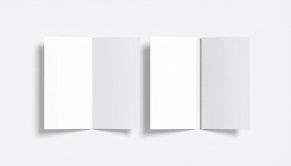Blank Trifold Brochure Mockup on White Background