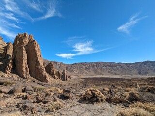 Tenerife panorama landscape,beautiful nature view mountains from hiking trips on Tenerife island, Canary Islands Spain