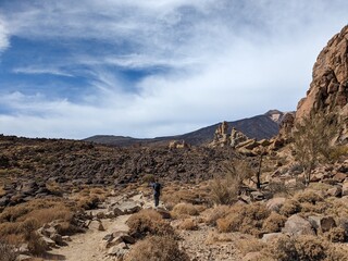 Tenerife panorama landscape,beautiful nature view mountains from hiking trips on Tenerife island, Canary Islands Spain