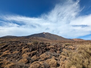 Tenerife panorama landscape,beautiful nature view mountains from hiking trips on Tenerife island, Canary Islands Spain