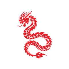 Fiery Dragon Silhouette