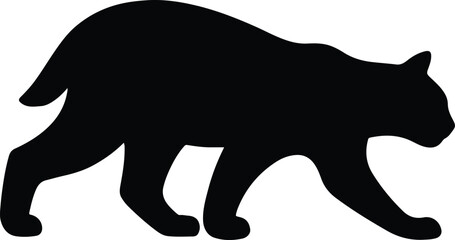 Silhouette black panther walking stealthily vector illustration