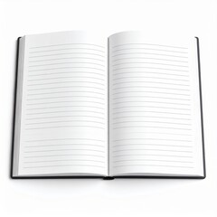 Open Blank Notebook with White Pages and Clean Lines