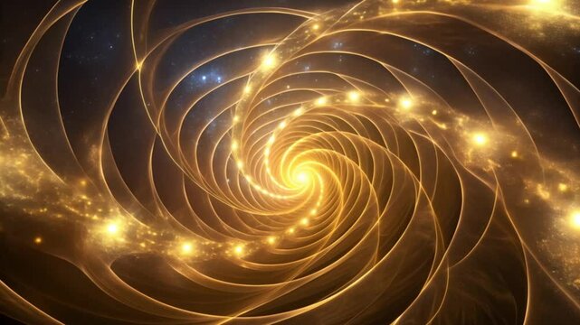 Star png glowing spiral in space with swirling golden light energy