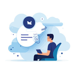 Professional Speech Bubble with Interrogation Sign for Discussion and Communication