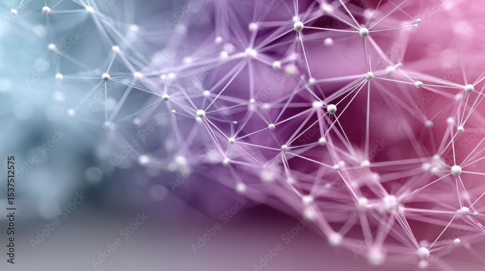 Poster a vibrant display of interconnected nodes creates a network structure, highlighting complex relation