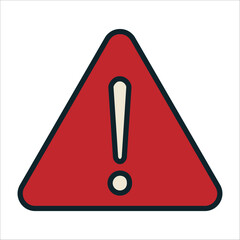 Caution sign with exclamation mark for warning