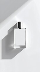 Rectangular Glass Perfume Bottle with Silver Cap