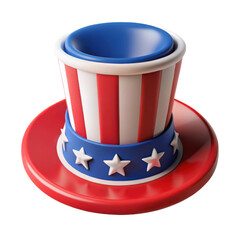 3d render of patriotic uncle sam top hat american symbol