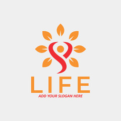 healthy happy life logo design vector	