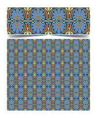 Seamless moroccan pattern background with flowers illustration clip-art