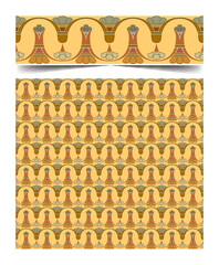 Seamless moroccan pattern background with flowers illustration clip-art