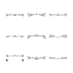 Elegant Floral Dividers Black and White Botanical Borders for Invitations and Designs