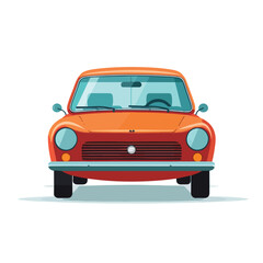 Fototapeta premium Detailed Car Icon Front View for Vehicle Transport Concepts on White Background