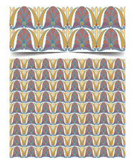 Seamless moroccan pattern background with flowers illustration clip-art