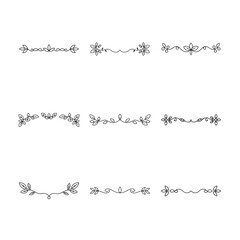 Obraz premium Elegant Floral Dividers A Collection of Botanical Line Art Elements for Design