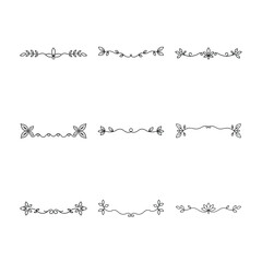 Elegant Floral Dividers A Collection of Decorative Botanical Line Art Elements