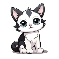 Cute Cat Pet Cartoon Vector Illustration for Isolated White Background Designs - High-Quality Professional Illustration