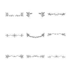 Collection of Hand Drawn Floral Dividers and Borders for Design Projects