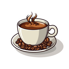 Obraz premium Coffee Cup Refreshment Isolated Icon Vector for Marketing Materials and Graphic Designs