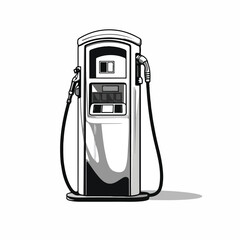 Professional Eco-Friendly Fuel Dispenser in Black and White Vector Illustration