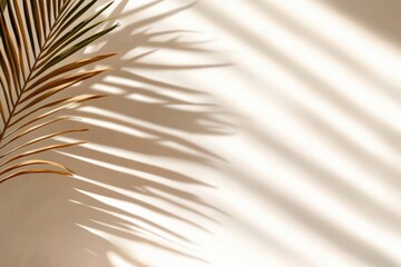 Obraz premium Shadows Cast by Palm Leaves Create a Stunning Pattern on a Light Wall During Daytime