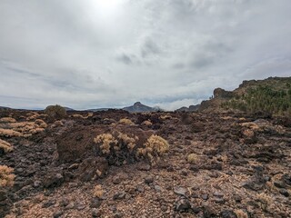Tenerife panorama landscape,beautiful nature view mountains from hiking trips on Tenerife island, Canary Islands Spain