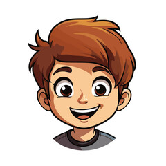 Obraz premium Professional Happy Boy Face Icon Illustration Vector Image