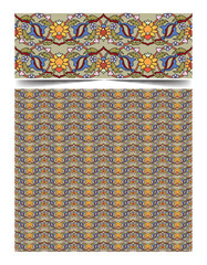 Seamless moroccan pattern background with flowers illustration clip-art