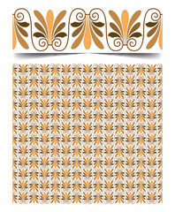 Seamless moroccan pattern background with flowers illustration clip-art
