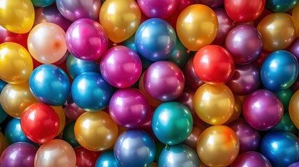 Colorful balloons fill the frame