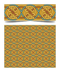 Seamless moroccan pattern background with flowers illustration clip-art