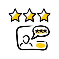 Hand Draw expert review icon for Web and Graphic design
