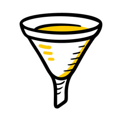 Hand Draw funnel filter icon for Web and Graphic design
