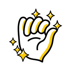 Hand Draw hand with sparkle for Web and Graphic design