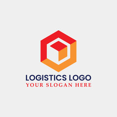 global logistics moving cargo shipping logo design vector