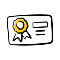ID card with seal icon on transparent background for web and graphic design for Web and Graphic design