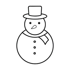 Charming winter snowman illustration with a hat perfect for holiday cards festive designs and winter themed projects