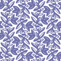 Monochrome  seamless pattern with flowers.  Vector illustration