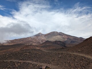 Tenerife panorama landscape,beautiful nature view mountains from hiking trips on Tenerife island, Canary Islands Spain