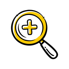 Obraz premium Magnifier with plus sign icon on transparent background for web and graphic design for Web and Graphic design