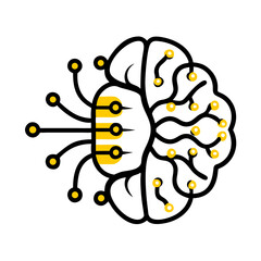 Neural chip on transparent background for web and graphic design for Web and Graphic design