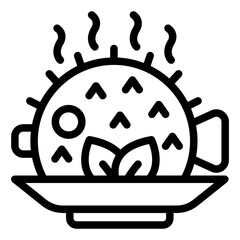 Pufferfish outline icon great for seafood menus or exotic dish graphics