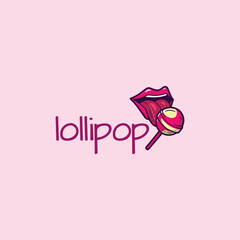 candy lollypop logo design vector