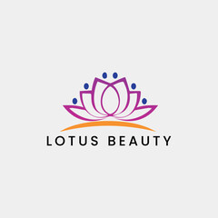 Obraz premium lotus health wellness yoga logo design vector