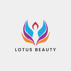 lotus health wellness yoga logo design vector