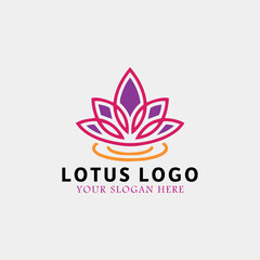 lotus health wellness yoga logo design vector