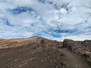 Tenerife panorama landscape,beautiful nature view mountains from hiking trips on Tenerife island, Canary Islands Spain